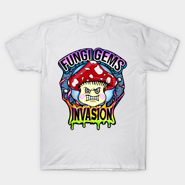 FUNGI GEMS INVASION T-Shirt by Visualisworld